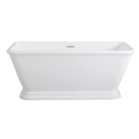 Aqua Eden Pedestal Bathtubs, 65.94 L, 30.5 W, White, Acrylic VTSQ663124